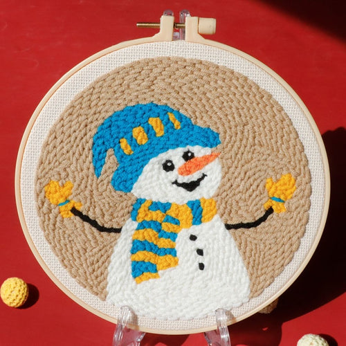 Punch Needle set Glücklicher Schneemann