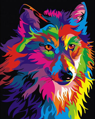 Kreuzstich – Pop Art Wolf