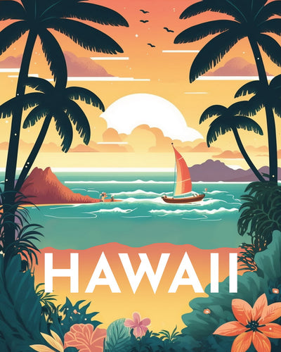 Diamond Painting – Reiseposter Hawaii