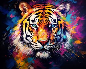 Diamond Painting - Tiger Farbenfroh Abstrakt