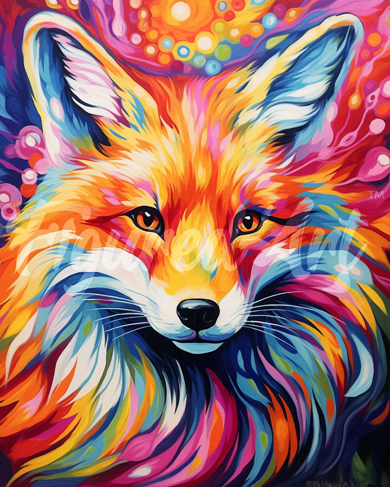 Diamond Painting - Fuchs Farbenfroh Abstrakt