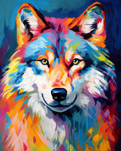 Laden Sie das Bild in den Galerie-Viewer, Diamond Painting - Wolf Farbenfroh Abstrakt