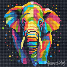 Laden Sie das Bild in den Galerie-Viewer, Mini Diamond Painting 25 x 25 cm - Abstrakter Pop Art Elefant