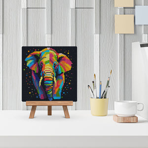 Mini Diamond Painting 25 x 25 cm - Abstrakter Pop Art Elefant