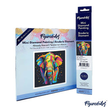 Laden Sie das Bild in den Galerie-Viewer, Mini Diamond Painting 25 x 25 cm - Abstrakter Pop Art Elefant