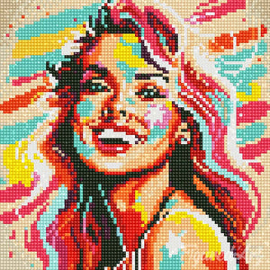 Mini Diamond Painting 25 x 25 cm - Schöne Blondine Pop Art