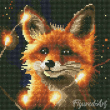 Laden Sie das Bild in den Galerie-Viewer, Mini Diamond Painting 25 x 25 cm - Roter Fuchs und Licht