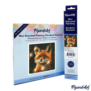 Mini Diamond Painting 25 x 25 cm - Roter Fuchs und Licht