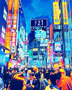 Diamond Painting – Tokyo Shibuya – 40 x 50 cm auf Keilrahmen gespannt | Figured'Art