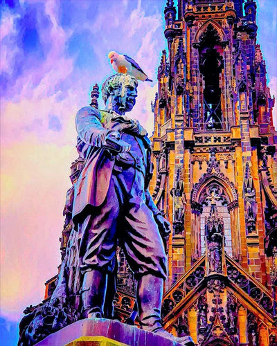 Diamond Painting – Edinburgh Statue – 40 x 50 cm auf Keilrahmen gespannt | Figured'Art