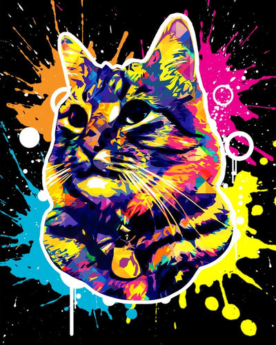 Kreuzstich – Pop Art Katze