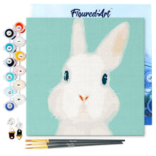 Laden Sie das Bild in den Galerie-Viewer, Mini Malen nach Zahlen mit Rahmen - Weißer Hase