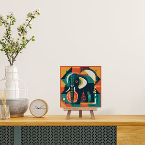 Mini Malen nach Zahlen mit Rahmen - Abstrakter Art-Deco-Elefant