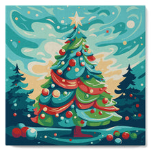 Laden Sie das Bild in den Galerie-Viewer, Mini Malen nach Zahlen mit Rahmen - Abstrakter Weihnachtsbaum