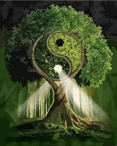 Malen nach Zahlen fŸr Erwachsene |ÊYin und Yang Baum | Figured'Art