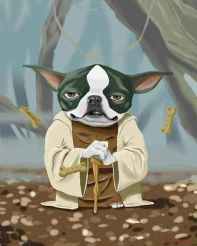 Malen nach Zahlen fŸr Erwachsene |ÊHund Yoda | Figured'Art