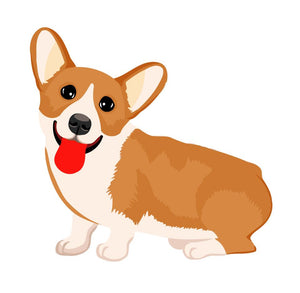 Malen nach Zahlen für Kinder | Corgi Hund | Figured'Art