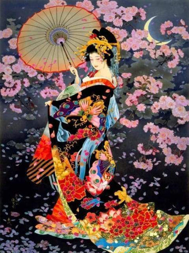 Diamond Painting, Traditionelle asiatische Frau